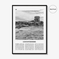 Leicestershire Print Black and White, Leicestershire Wall Art, Leicestershire Poster, Leicestershire Photo, Leicestershire Map, England, UK