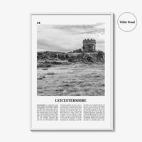 Leicestershire Print Black and White, Leicestershire Wall Art, Leicestershire Poster, Leicestershire Photo, Leicestershire Map, England, UK