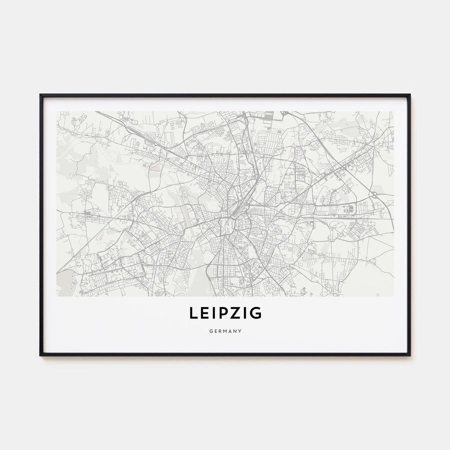 Leipzig Map Landscape Poster