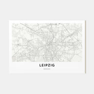 Leipzig Map Landscape Poster