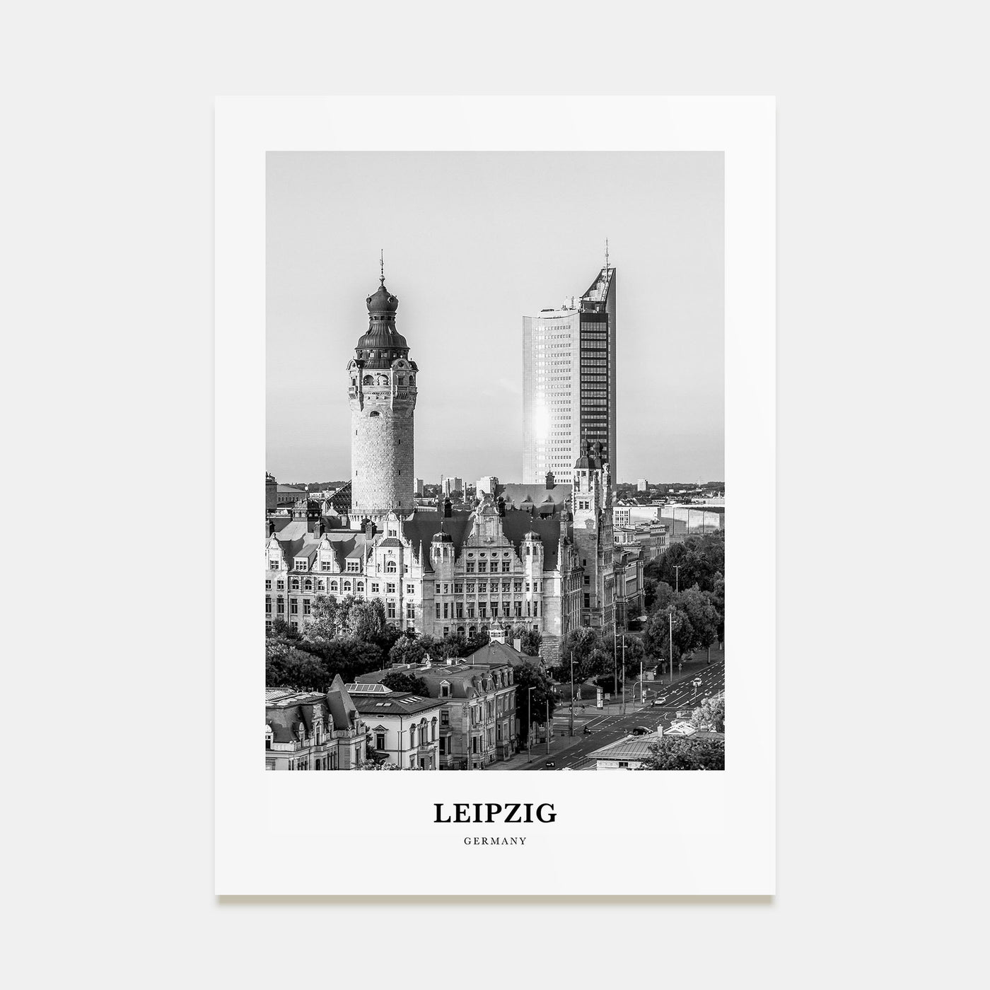 Leipzig Portrait B&W Poster