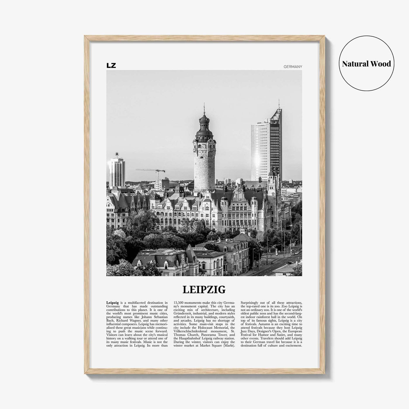 Leipzig Print Black and White, Leipzig Wall Art, Leipzig Poster, Leipzig Photo, Leipzig Wall Décor, Germany, Saxony, Deutschland
