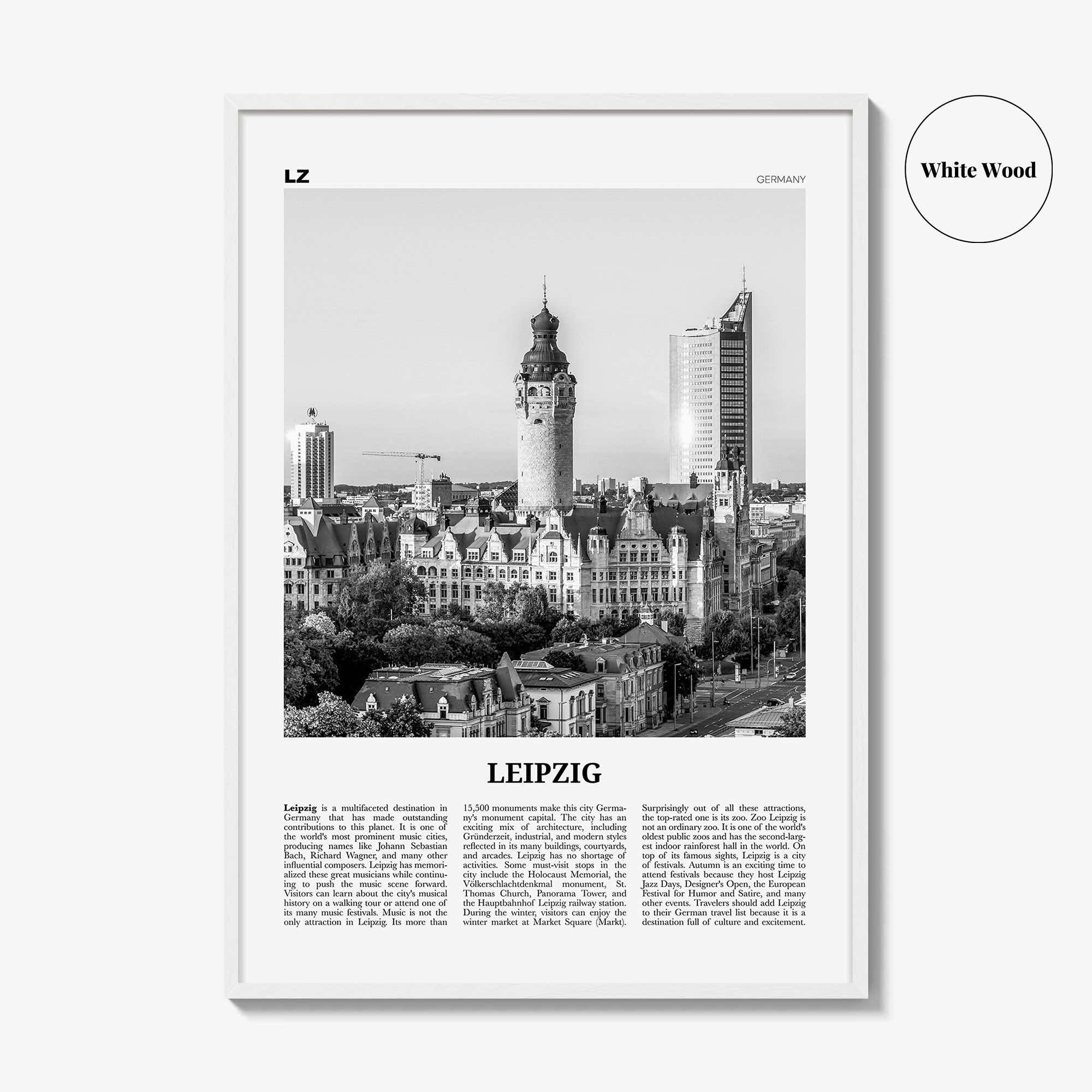 Leipzig Print Black and White, Leipzig Wall Art, Leipzig Poster, Leipzig Photo, Leipzig Wall Décor, Germany, Saxony, Deutschland