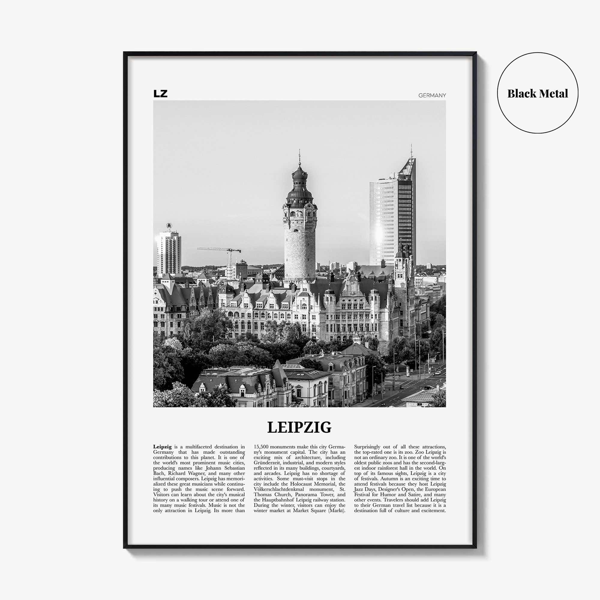 Leipzig Print Black and White, Leipzig Wall Art, Leipzig Poster, Leipzig Photo, Leipzig Wall Décor, Germany, Saxony, Deutschland