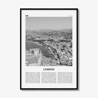 Lemnos Print Black and White, Lemnos Wall Art, Lemnos Poster, Lemnos Photo, Lemnos Wall Décor, Lemnos Map, Greece