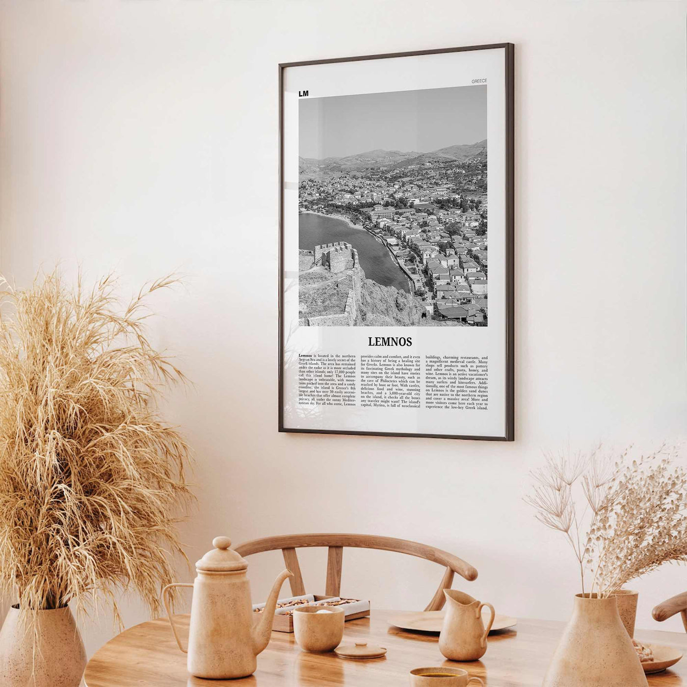 Lemnos Print Black and White, Lemnos Wall Art, Lemnos Poster, Lemnos Photo, Lemnos Wall Décor, Lemnos Map, Greece