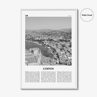 Lemnos Print Black and White, Lemnos Wall Art, Lemnos Poster, Lemnos Photo, Lemnos Wall Décor, Lemnos Map, Greece
