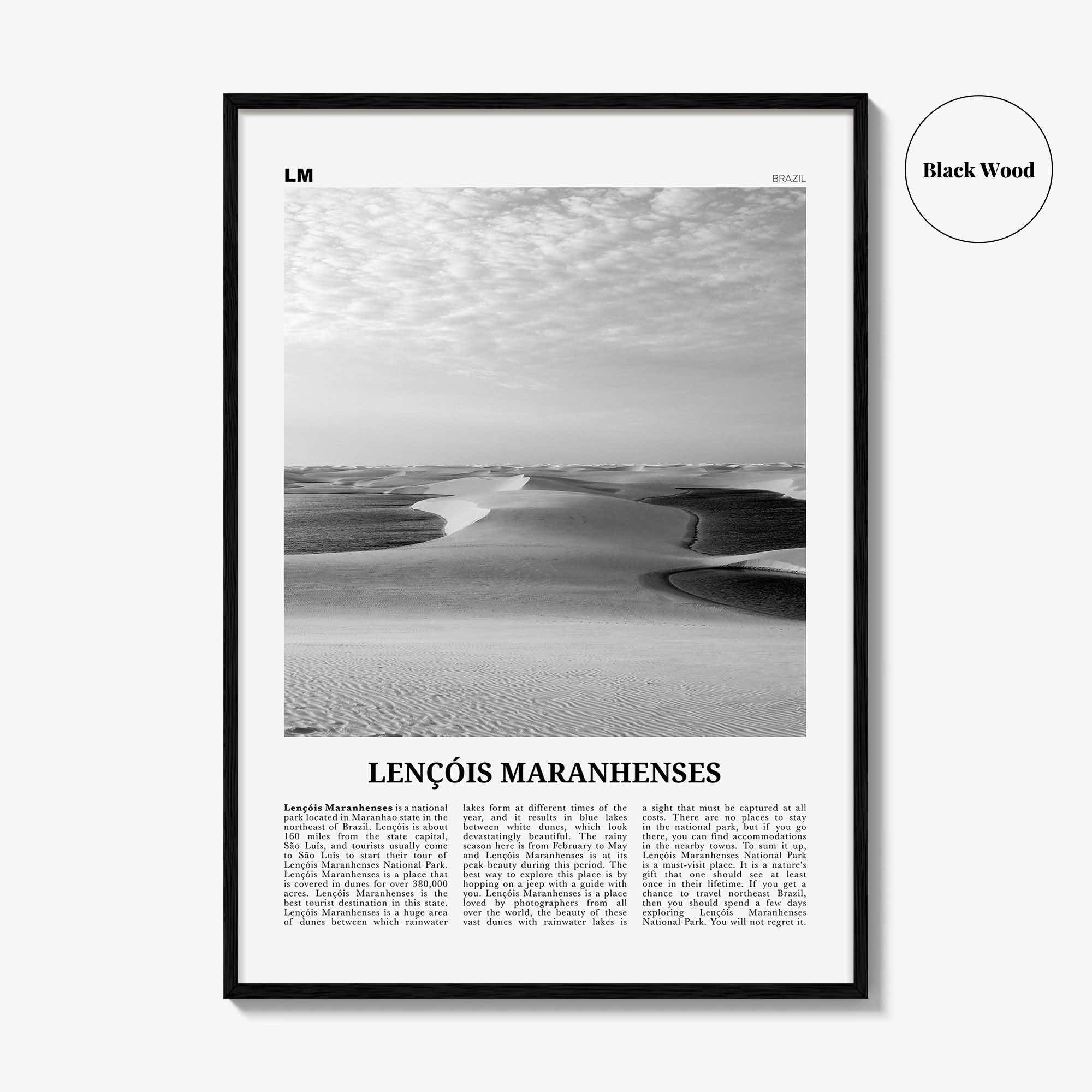 Lencois Maranhenses Print Black and White, Lençóis Maranhenses Wall Art, Lençóis Maranhenses Poster, Lençóis Maranhenses Photo, Brazil