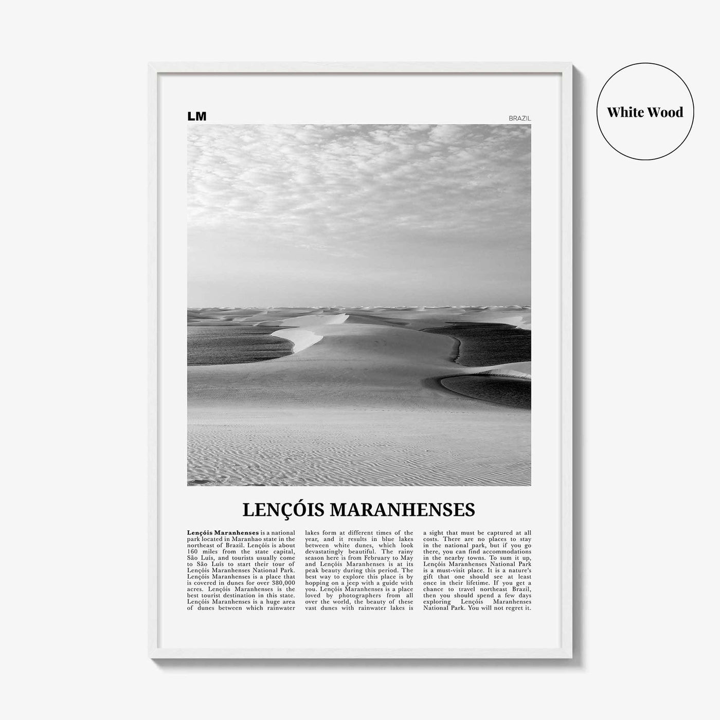 Lencois Maranhenses Print Black and White, Lençóis Maranhenses Wall Art, Lençóis Maranhenses Poster, Lençóis Maranhenses Photo, Brazil
