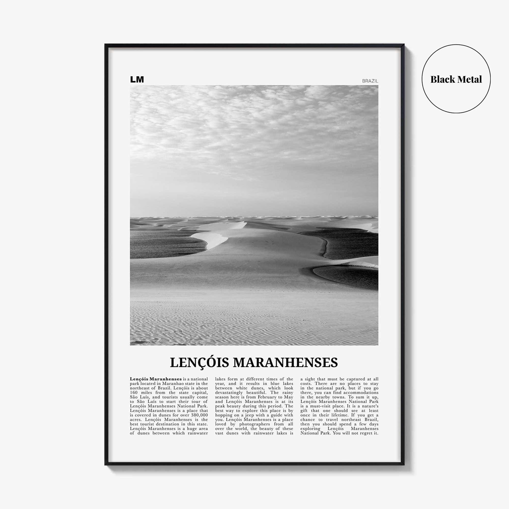 Lencois Maranhenses Print Black and White, Lençóis Maranhenses Wall Art, Lençóis Maranhenses Poster, Lençóis Maranhenses Photo, Brazil
