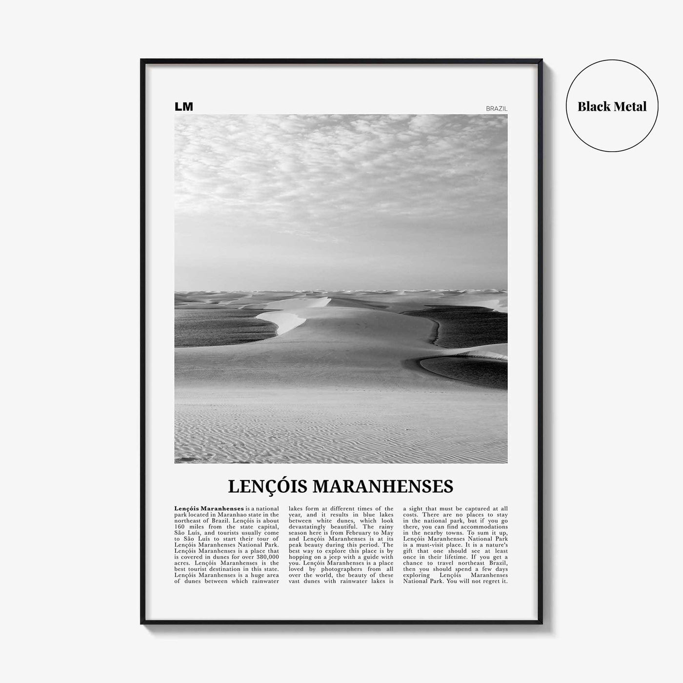 Lencois Maranhenses Print Black and White, Lençóis Maranhenses Wall Art, Lençóis Maranhenses Poster, Lençóis Maranhenses Photo, Brazil