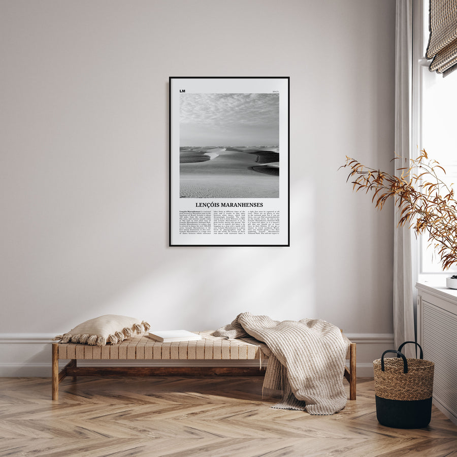 Lençóis Maranhenses Travel B&W Poster