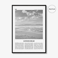 Lennox Head Print Black and White, Lennox Head Wall Art, Lennox Head Poster, Lennox Head Photo, Lennox Head Wall Décor, Lennox Head Map,