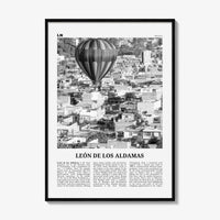 Leon De Los Aldamas Print Black and White, León Wall Art, León Poster, León Photo, León Wall Décor, León de los Aldama, Guanajuato, Mexico