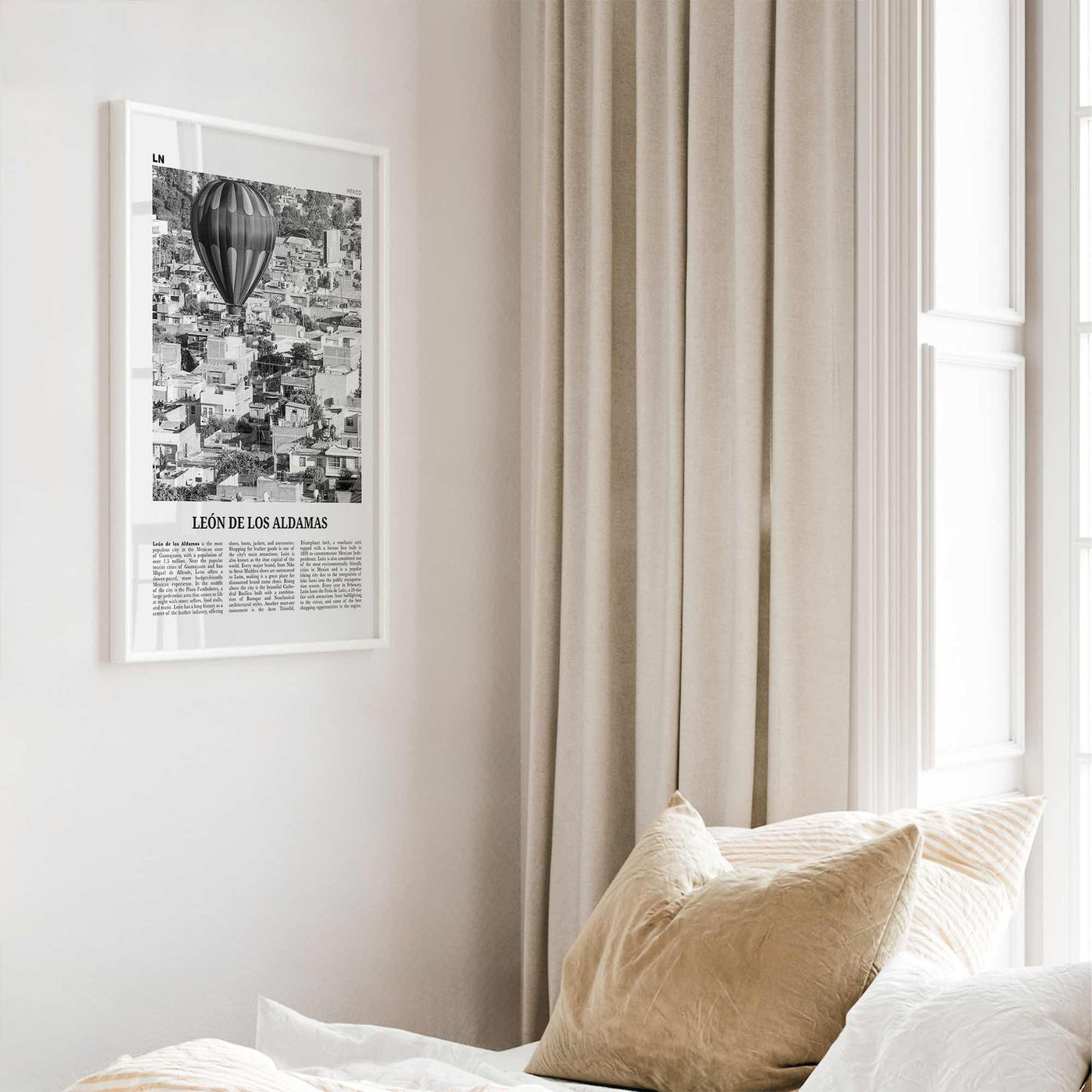 Leon De Los Aldamas Print Black and White, León Wall Art, León Poster, León Photo, León Wall Décor, León de los Aldama, Guanajuato, Mexico