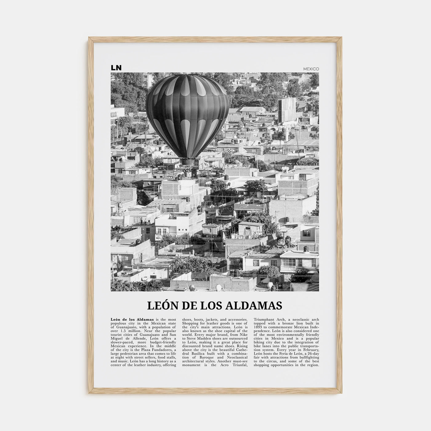 León de los Aldamas Travel B&W Poster