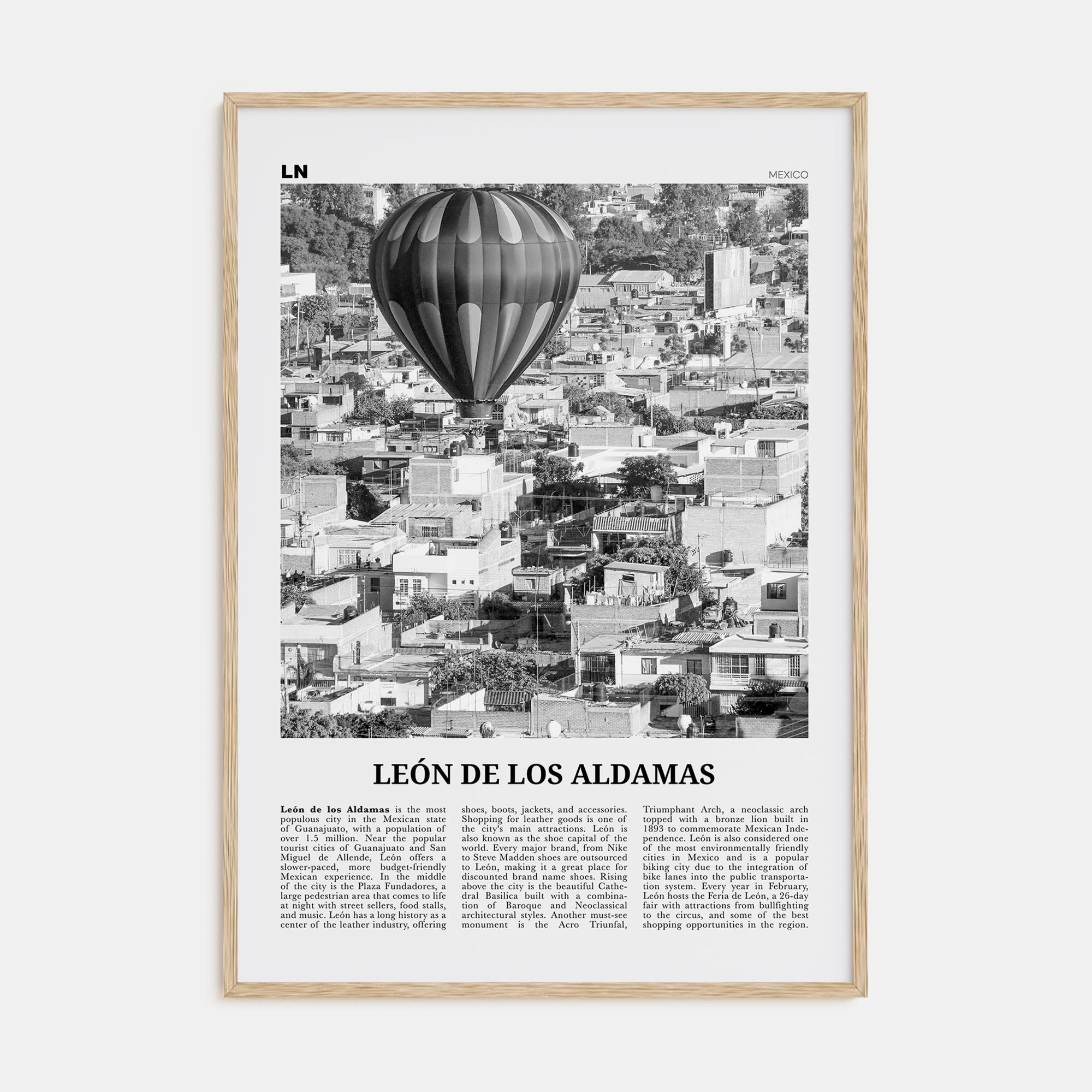 León de los Aldamas Travel B&W Poster