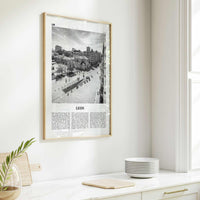 Leon Print Black and White Spain, Leon Wall Art, Leon Poster, Leon Photo, Leon Wall Décor, Leon Map, Spain