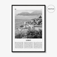 Lerici Print Black and White, Lerici Wall Art, Lerici Poster, Lerici Photo, Lerici Wall Décor, La Spezia, Italy, Italia, Liguria
