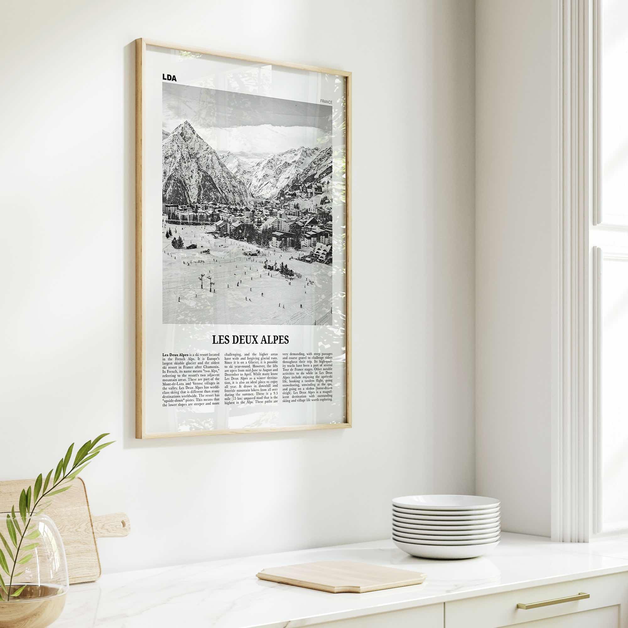 Les Deux Alpes Print Black and White, Les Deux Alpes Wall Art, Les Deux Alpes Poster, Les Deux Alpes Photo, Les Deux Alpes Décor, France