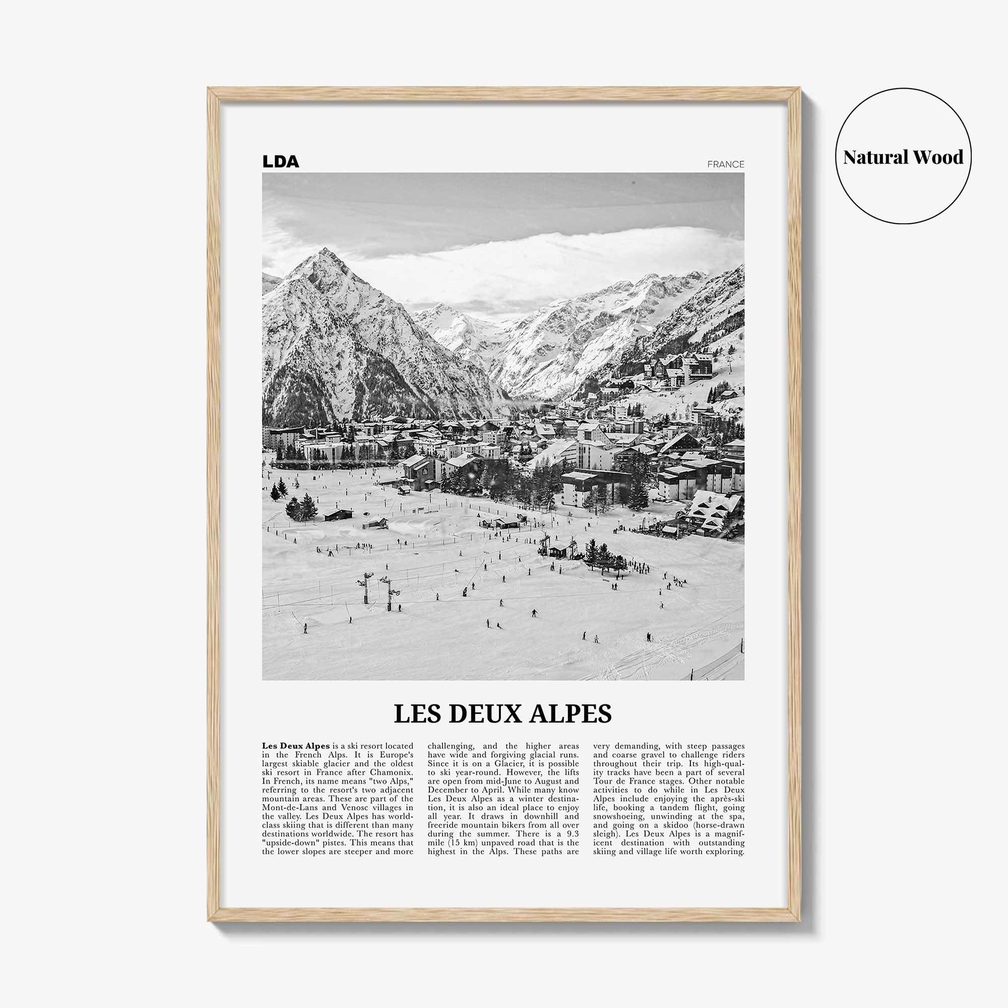 Les Deux Alpes Print Black and White, Les Deux Alpes Wall Art, Les Deux Alpes Poster, Les Deux Alpes Photo, Les Deux Alpes Décor, France