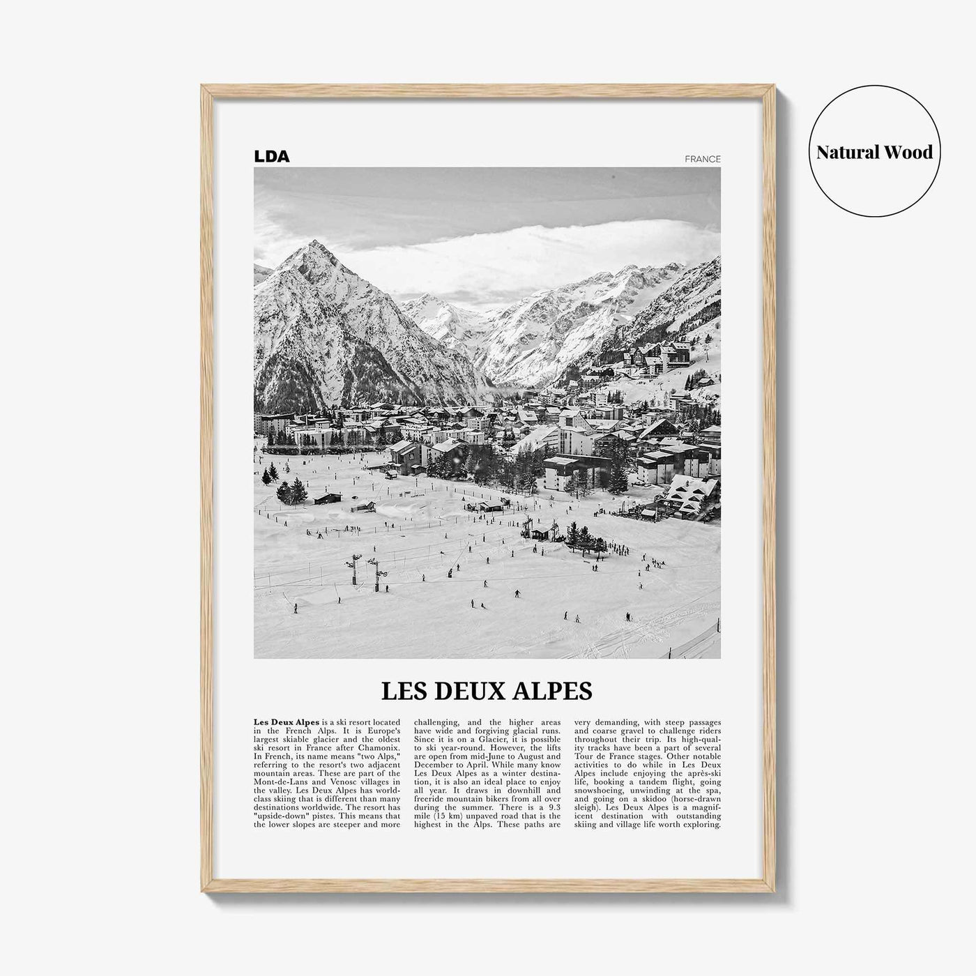 Les Deux Alpes Print Black and White, Les Deux Alpes Wall Art, Les Deux Alpes Poster, Les Deux Alpes Photo, Les Deux Alpes Décor, France
