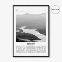 Lesotho Print Black and White, Lesotho Wall Art, Lesotho Poster, Lesotho Photo, Lesotho Wall Decor, Country Art Print, Maseru, Africa