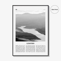 Lesotho Print Black and White, Lesotho Wall Art, Lesotho Poster, Lesotho Photo, Lesotho Wall Decor, Country Art Print, Maseru, Africa