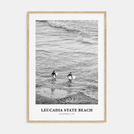 Leucadia State Beach Portrait B&W Poster
