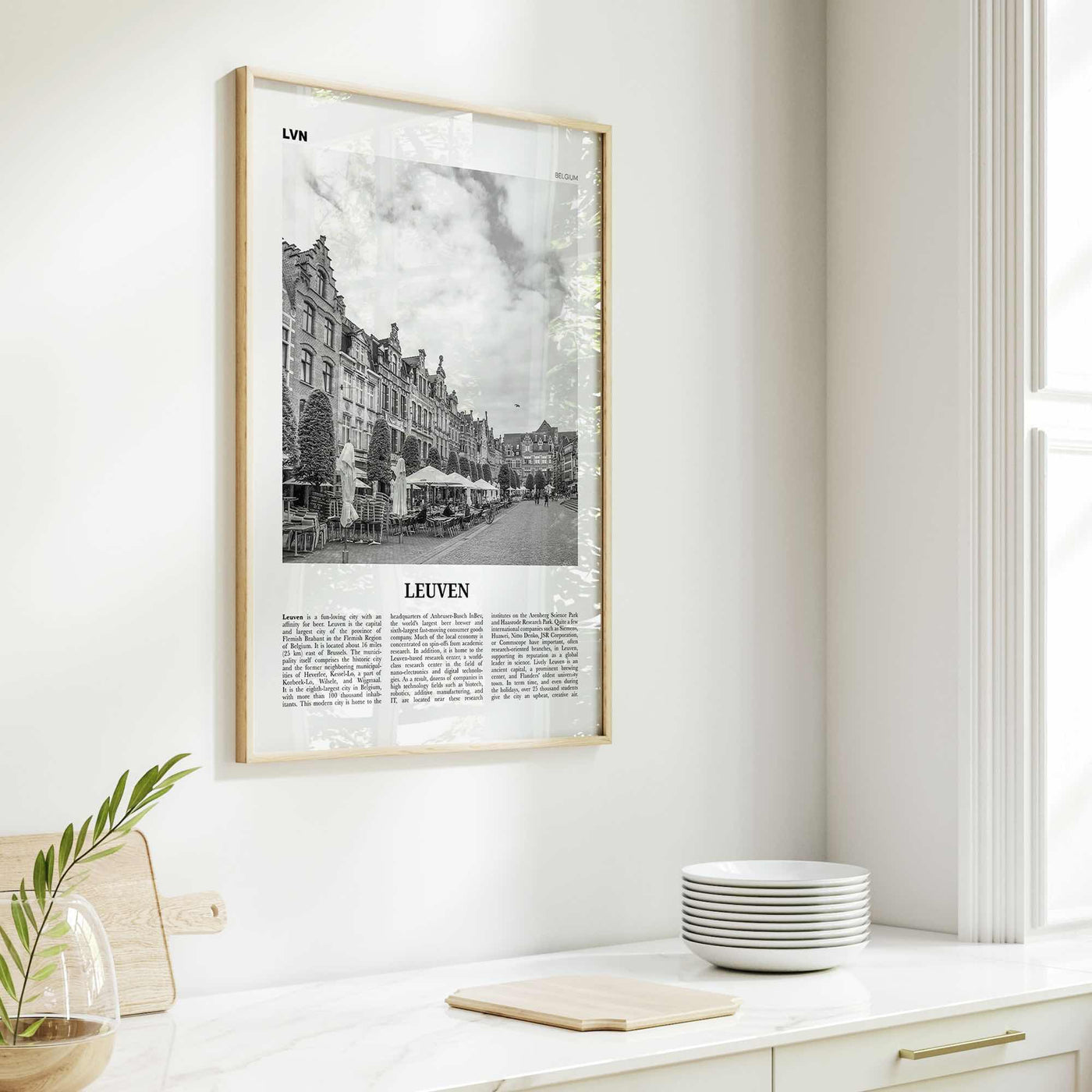 Leuven Print Black and White No 1, Leuven Wall Art Market, Leuven Poster, Leuven Photo, Leuven Wall Decor, Belgium, Louvain, Löwen