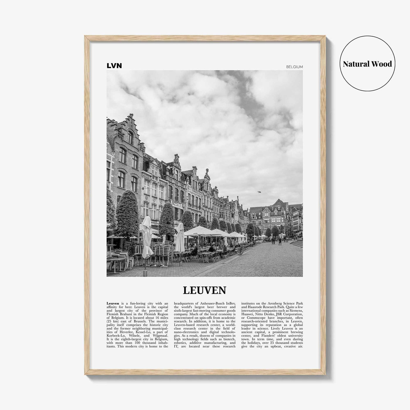 Leuven Print Black and White No 1, Leuven Wall Art Market, Leuven Poster, Leuven Photo, Leuven Wall Decor, Belgium, Louvain, Löwen