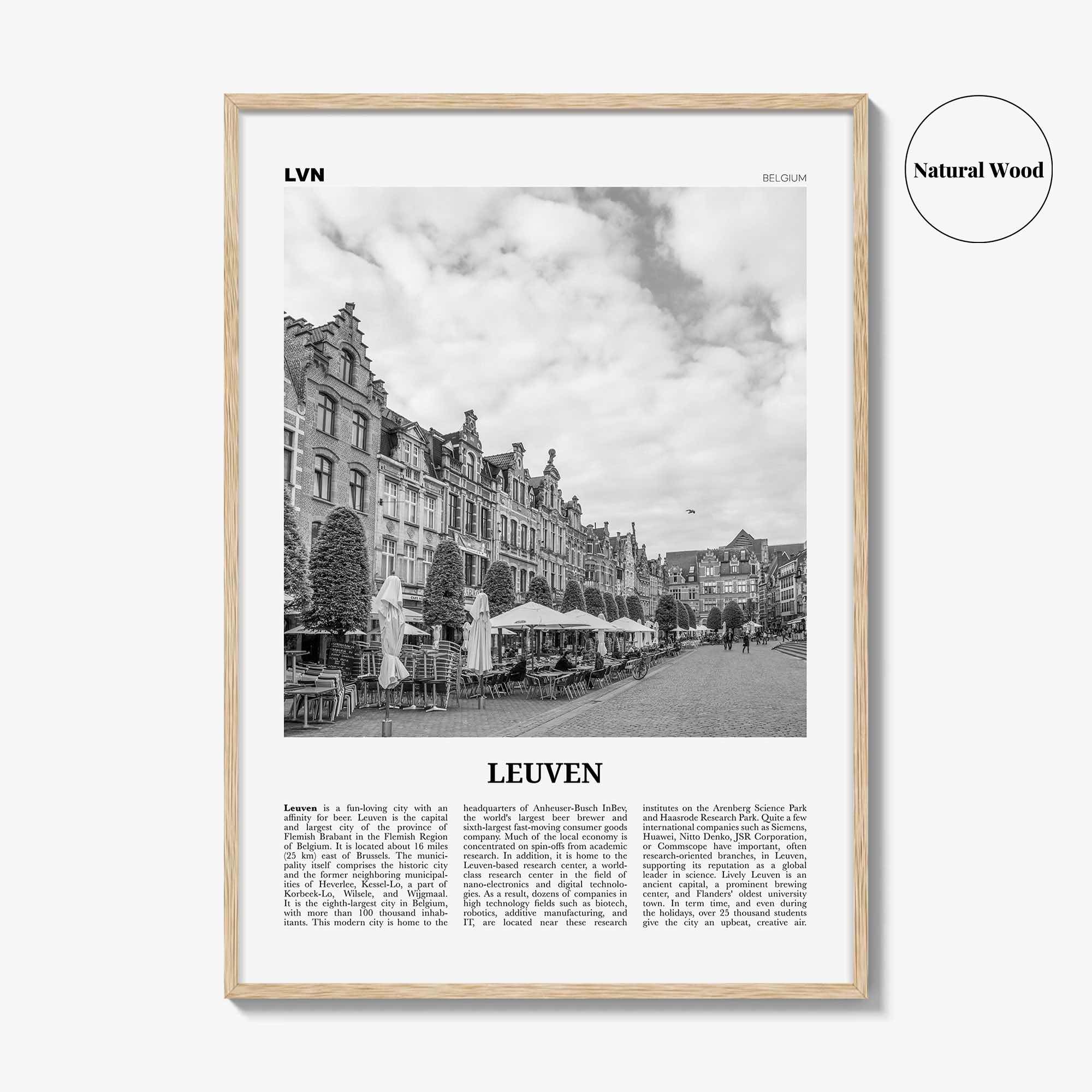 Leuven Print Black and White No 1, Leuven Wall Art Market, Leuven Poster, Leuven Photo, Leuven Wall Decor, Belgium, Louvain, Löwen