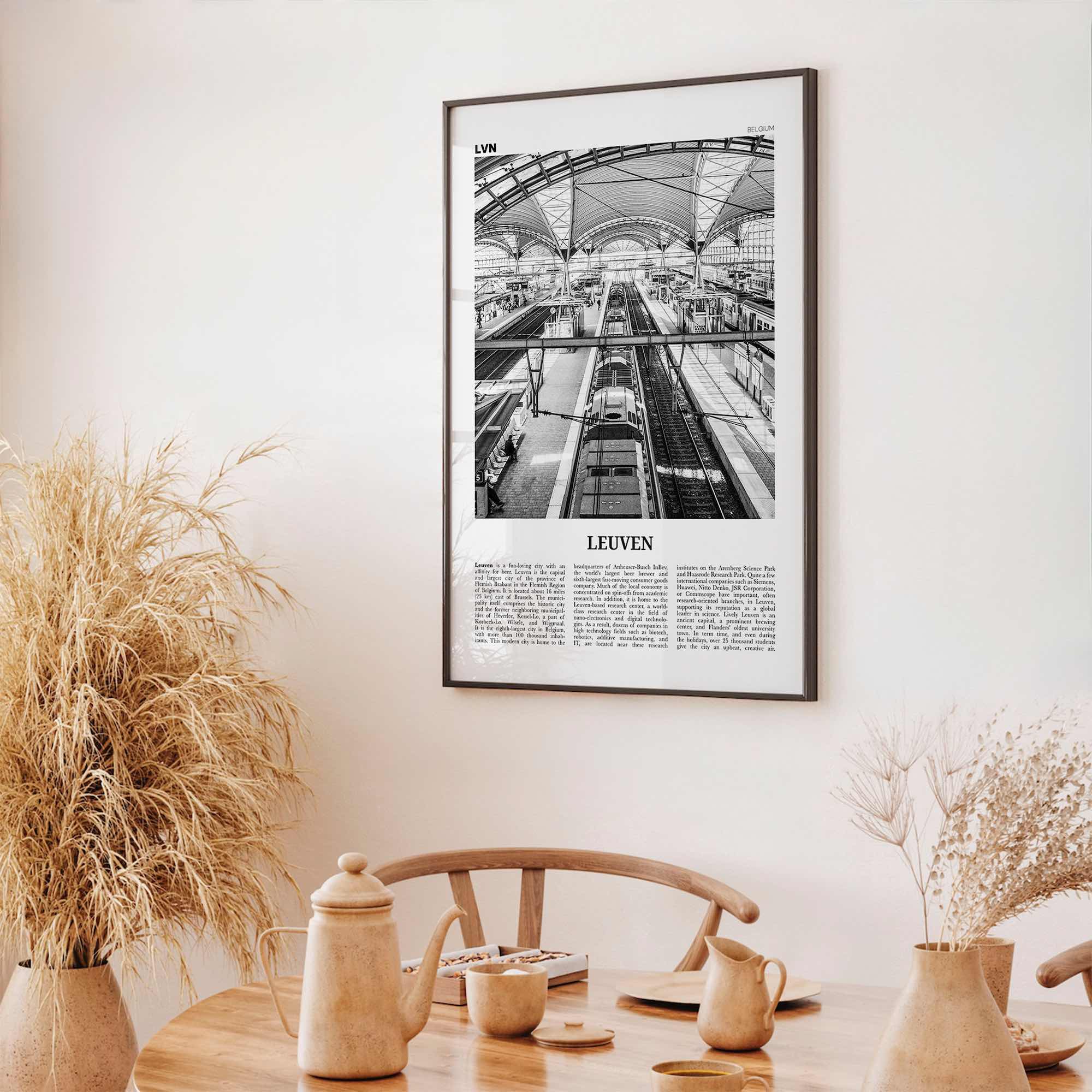 Leuven Print Black and White No 2, Leuven Wall Art Train, Leuven Poster, Leuven Photo, Leuven Wall Decor, Belgium, Louvain, Löwen, Brabant