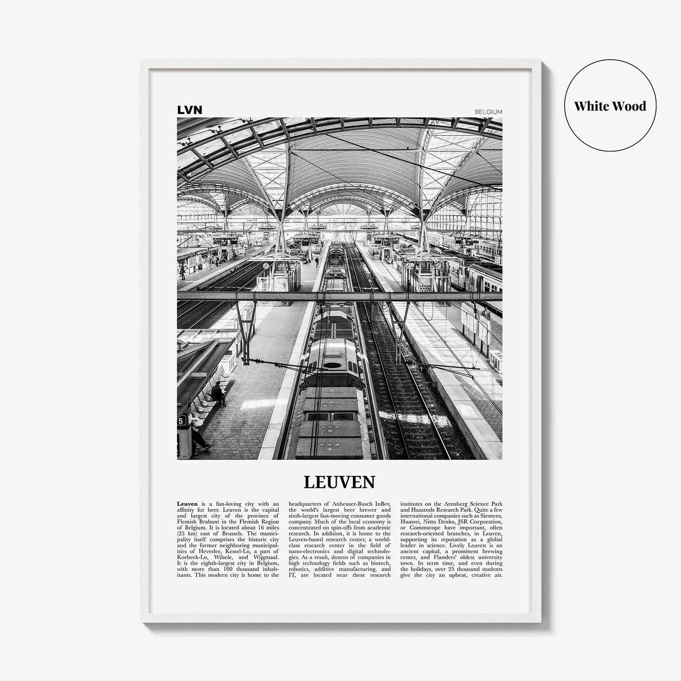 Leuven Print Black and White No 2, Leuven Wall Art Train, Leuven Poster, Leuven Photo, Leuven Wall Decor, Belgium, Louvain, Löwen, Brabant