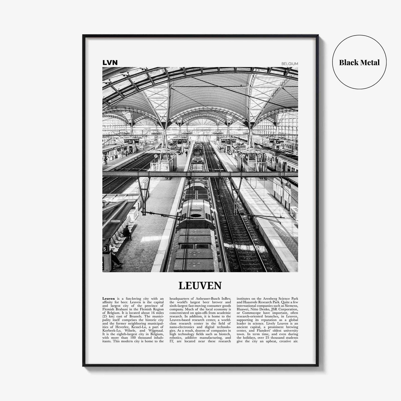 Leuven Print Black and White No 2, Leuven Wall Art Train, Leuven Poster, Leuven Photo, Leuven Wall Decor, Belgium, Louvain, Löwen, Brabant
