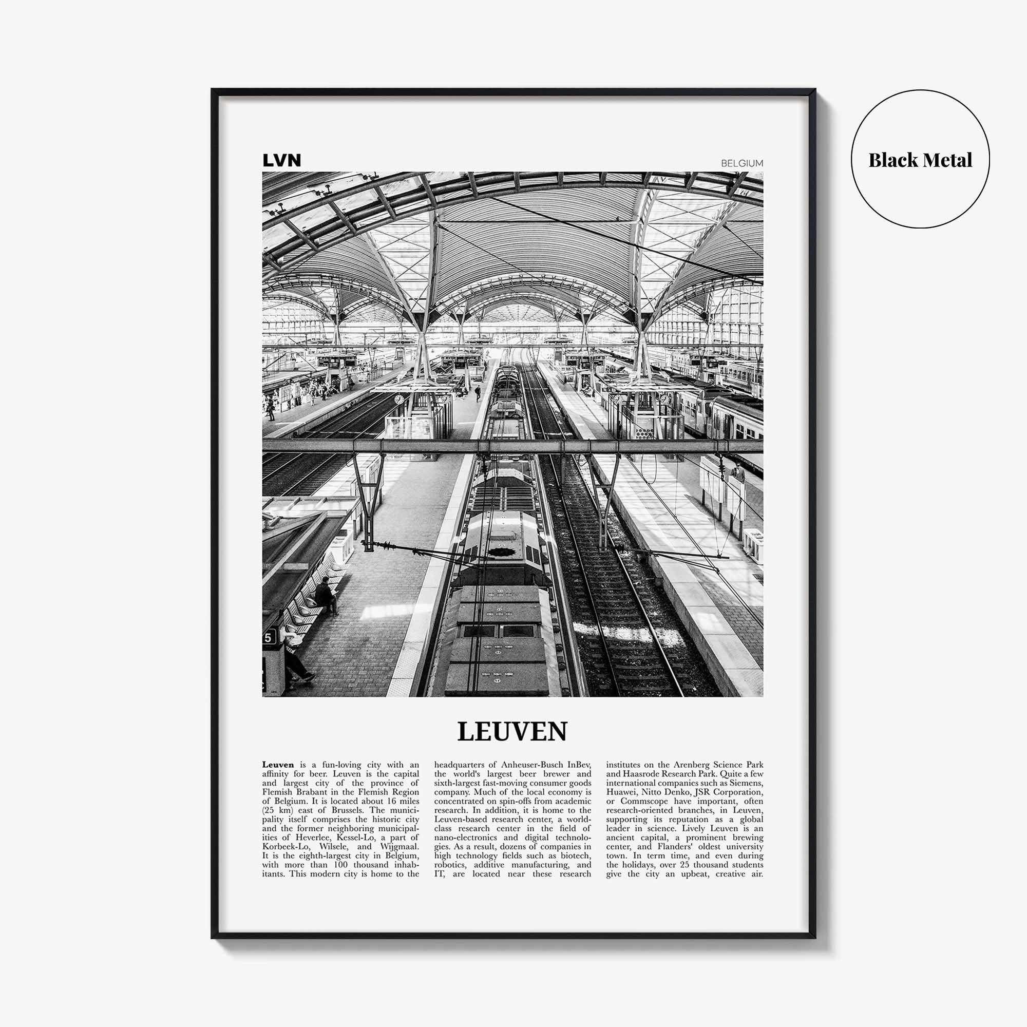 Leuven Print Black and White No 2, Leuven Wall Art Train, Leuven Poster, Leuven Photo, Leuven Wall Decor, Belgium, Louvain, Löwen, Brabant