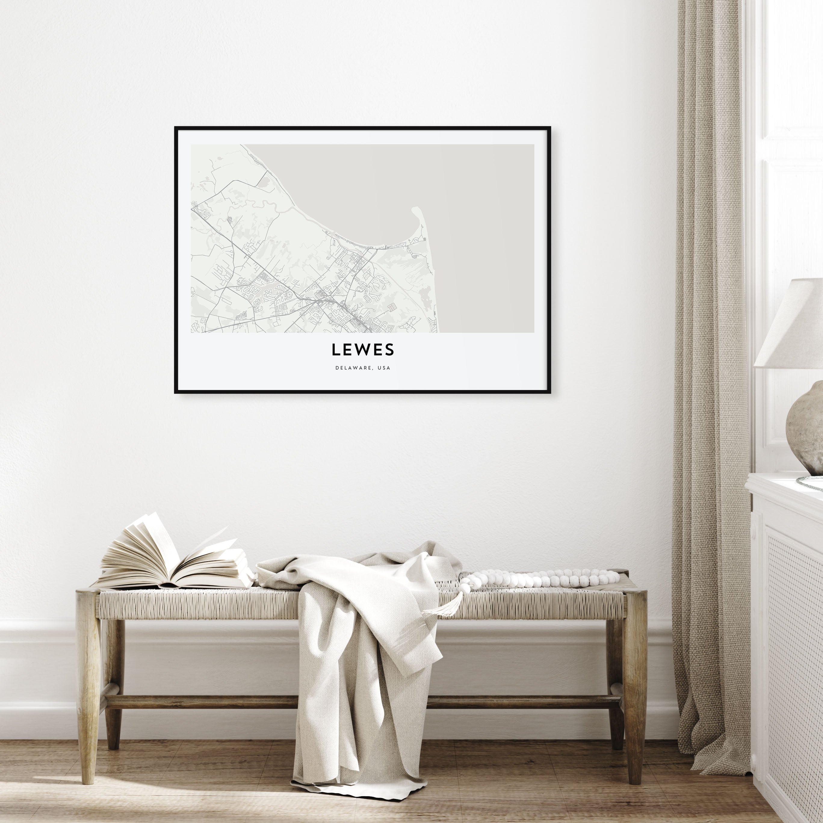 Lewes Map Landscape Poster