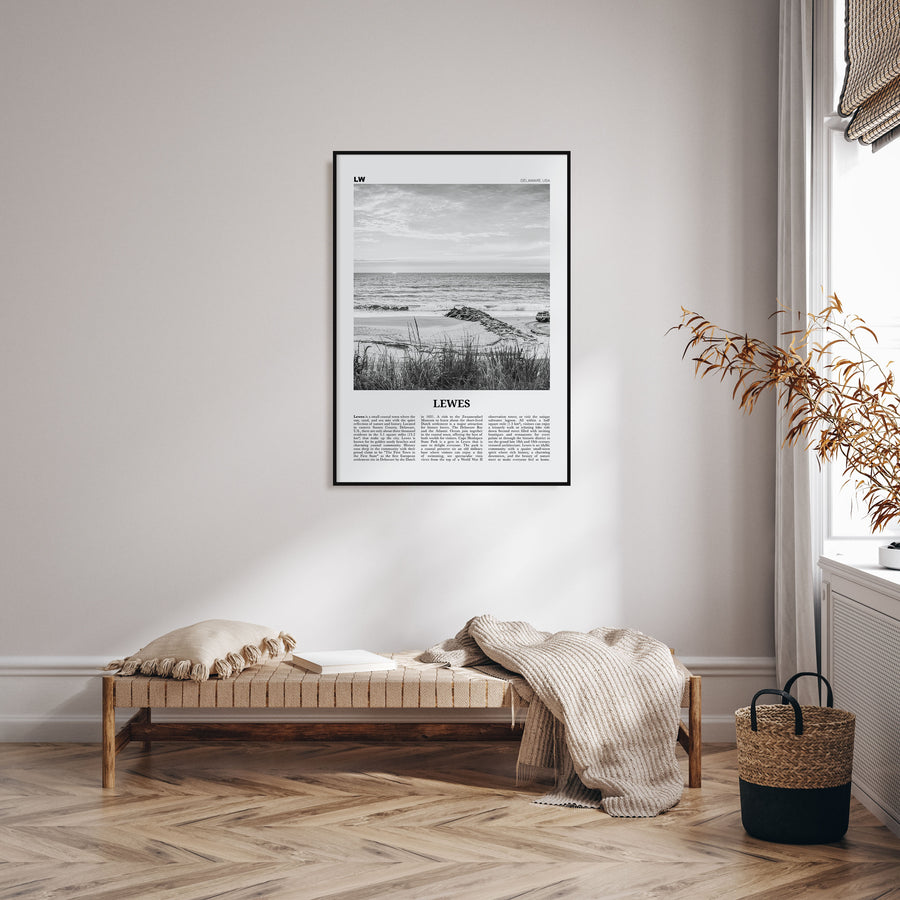 Lewes Travel B&W Poster