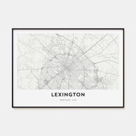 Lexington, Kentucky Map Landscape Poster