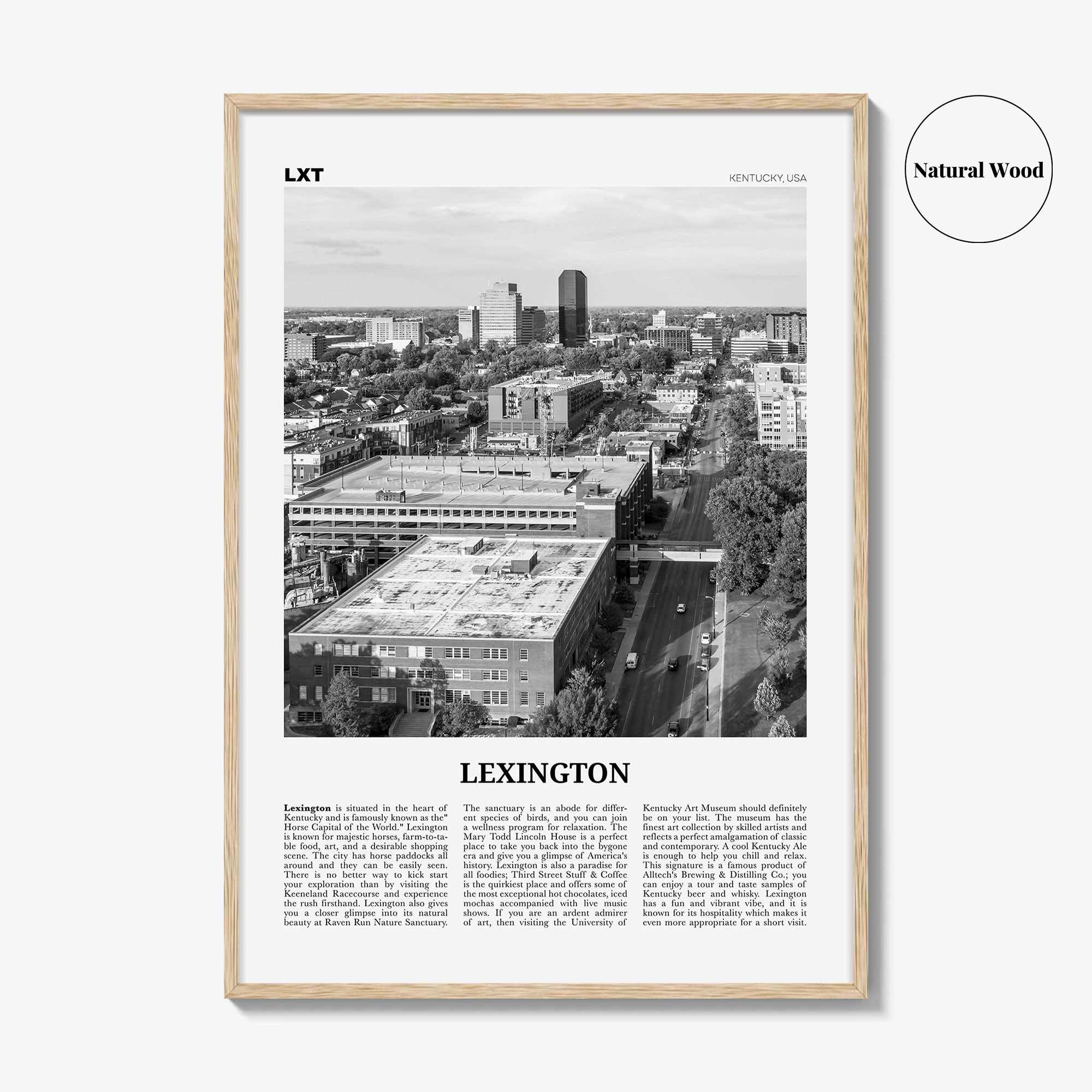 Lexington Print Black and White Kentucky, Lexington Wall Art, Lexington Poster, Lexington Photo, Lexington Wall Décor, United States