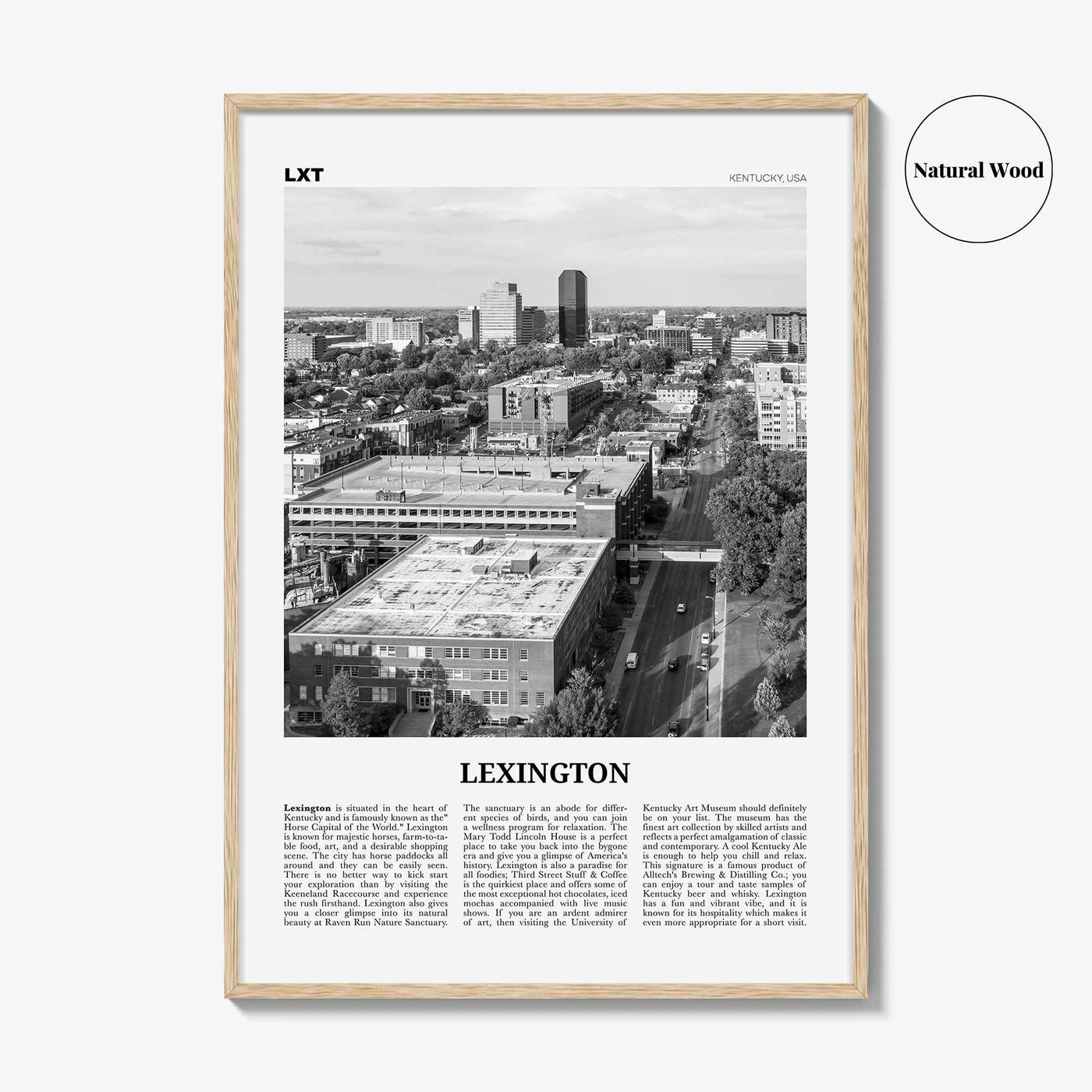 Lexington Print Black and White Kentucky, Lexington Wall Art, Lexington Poster, Lexington Photo, Lexington Wall Décor, United States