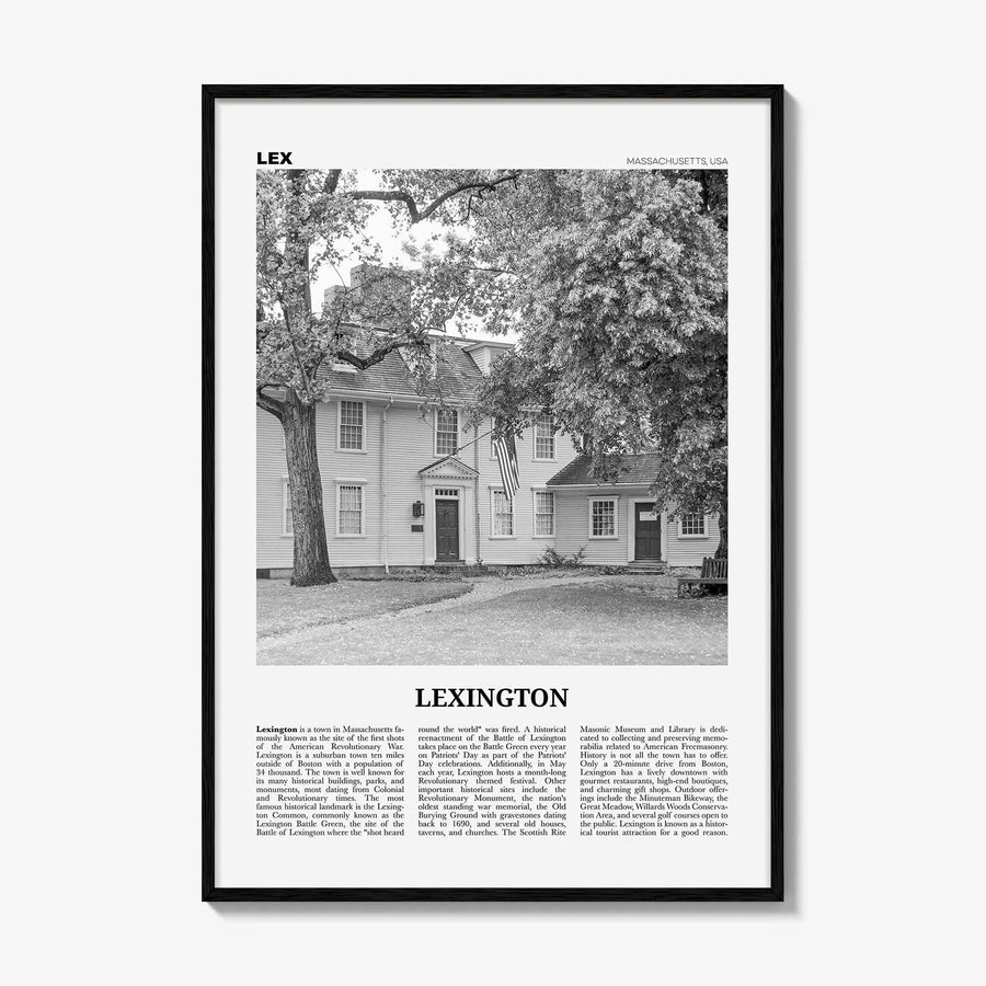 Lexington Print Black and White Massachusetts, Lexington Wall Art, Lexington Poster, Lexington Photo, Lexington Wall Décor, USA