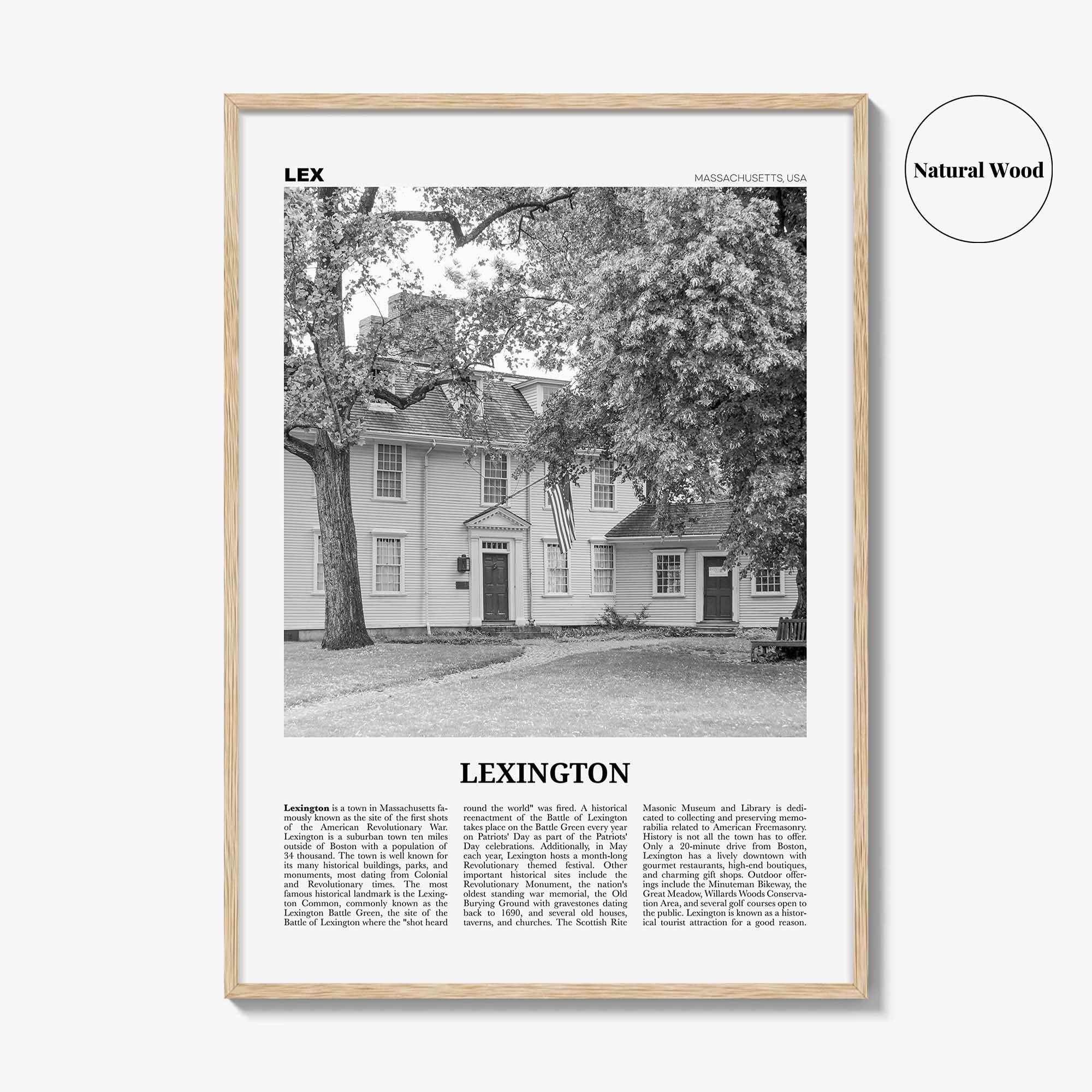 Lexington Print Black and White Massachusetts, Lexington Wall Art, Lexington Poster, Lexington Photo, Lexington Wall Décor, USA