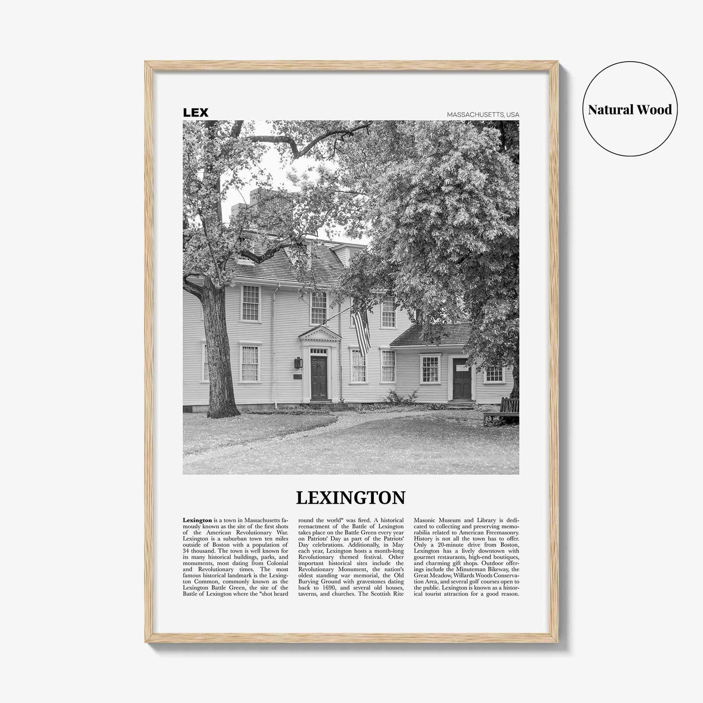 Lexington Print Black and White Massachusetts, Lexington Wall Art, Lexington Poster, Lexington Photo, Lexington Wall Décor, USA