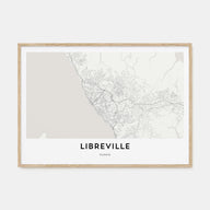 Libreville Map Landscape Poster
