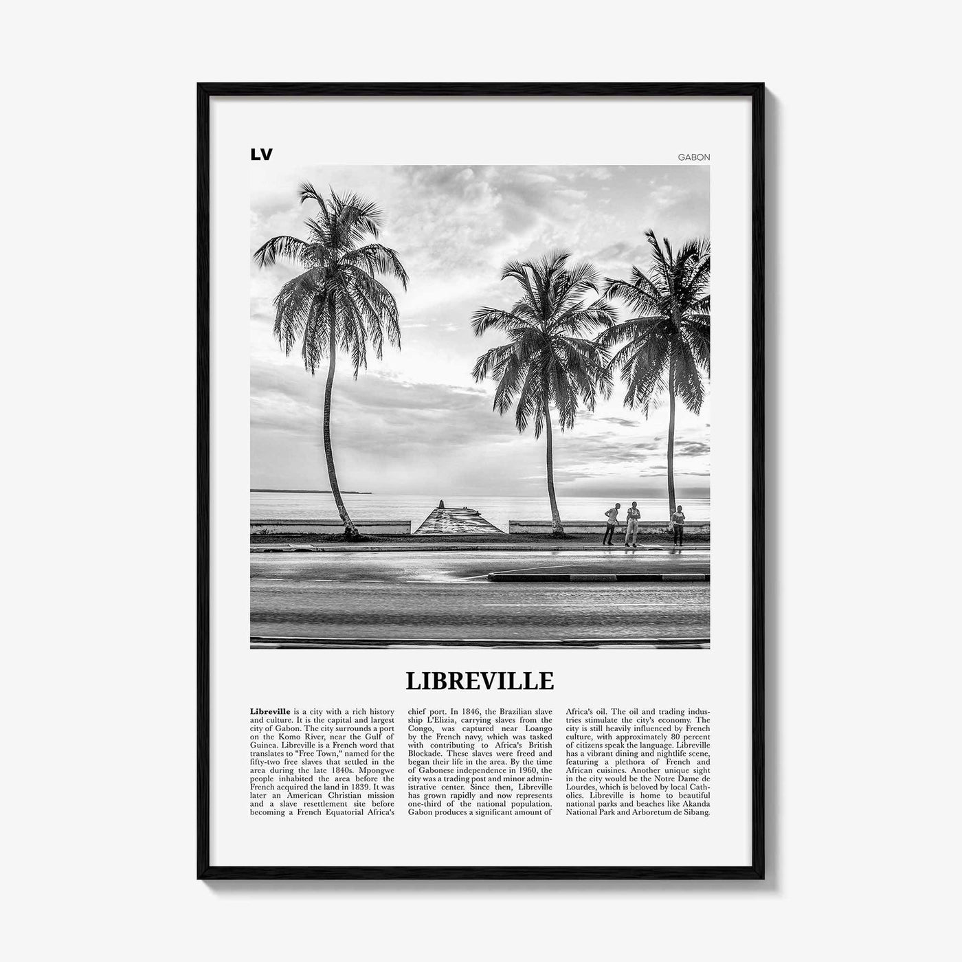 Libreville Print Black and White, Libreville Wall Art, Libreville Poster, Libreville Photo, Libreville Wall Décor, Gabon, Komo River, Africa