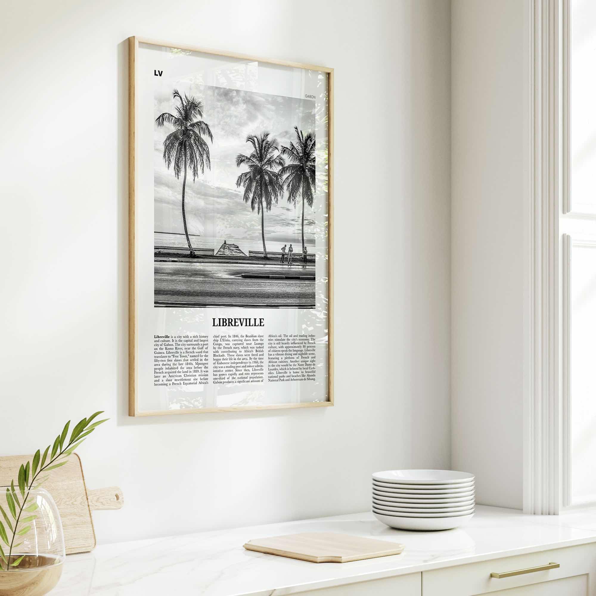 Libreville Print Black and White, Libreville Wall Art, Libreville Poster, Libreville Photo, Libreville Wall Décor, Gabon, Komo River, Africa