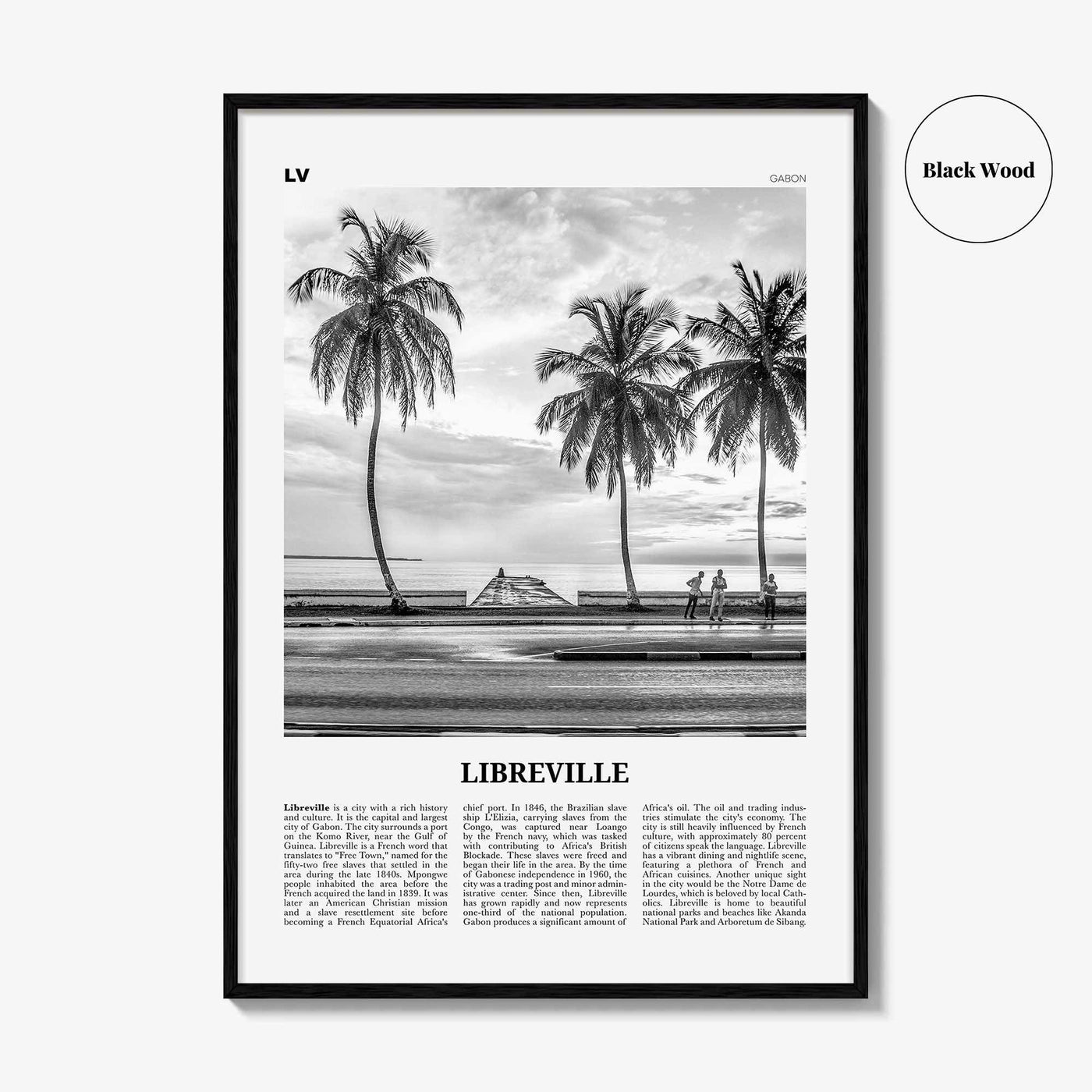 Libreville Print Black and White, Libreville Wall Art, Libreville Poster, Libreville Photo, Libreville Wall Décor, Gabon, Komo River, Africa