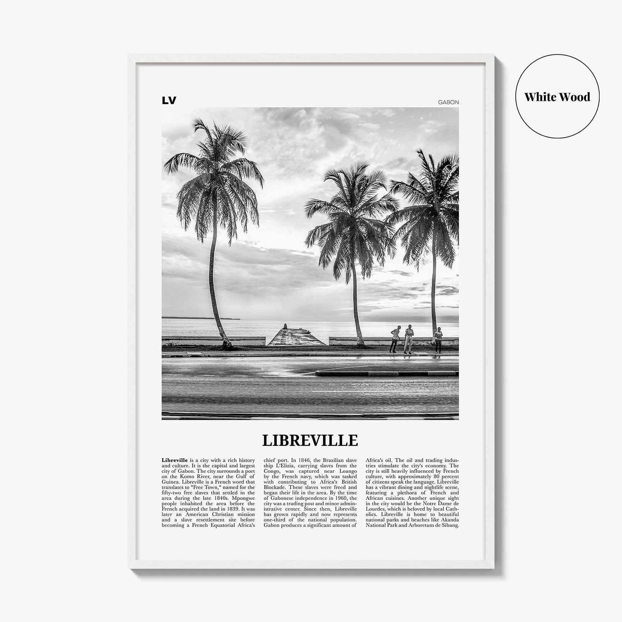 Libreville Print Black and White, Libreville Wall Art, Libreville Poster, Libreville Photo, Libreville Wall Décor, Gabon, Komo River, Africa