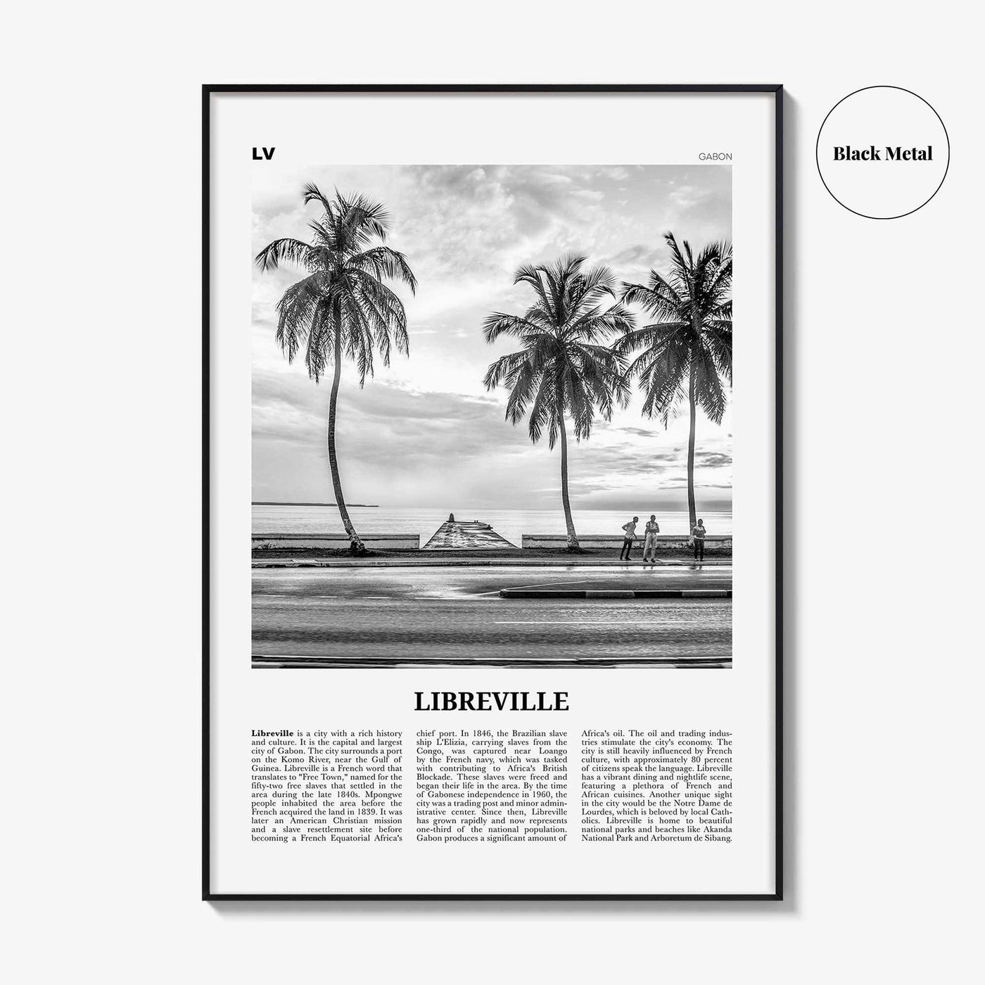 Libreville Print Black and White, Libreville Wall Art, Libreville Poster, Libreville Photo, Libreville Wall Décor, Gabon, Komo River, Africa